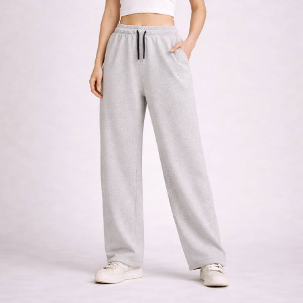 Boambla Signature Gray — Everyday Essential Joggers | 290 GSM Premium Cotton | White