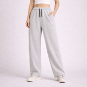 Boambla Signature Gray — Everyday Essential Joggers | 290 GSM Premium Cotton | White